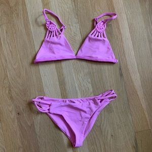 Frankie’s Bikinis Never Worn Pink Bikini Size S